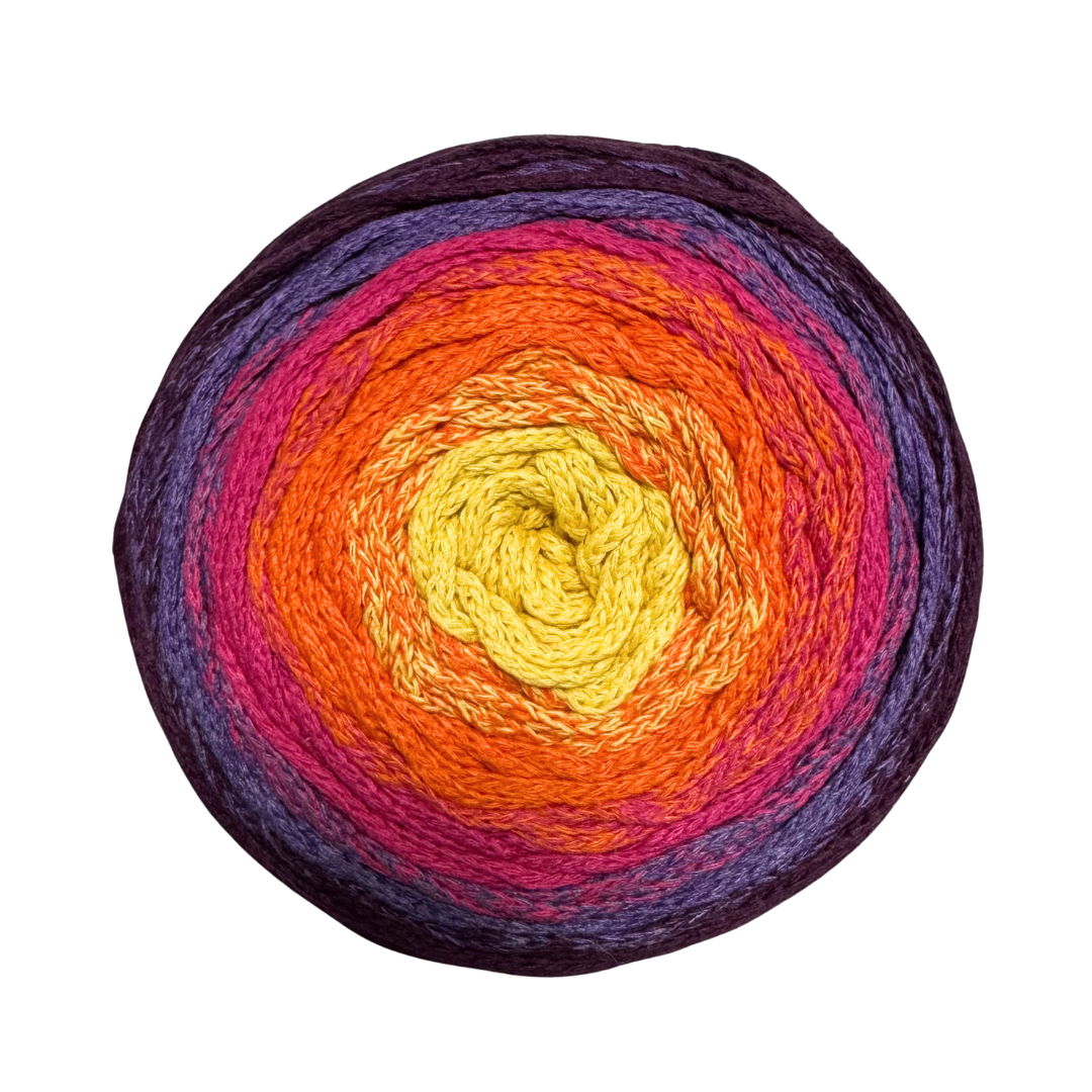 Cotton Air Cake. Color 01 Morado - Rosa - Naranja - Amarillo