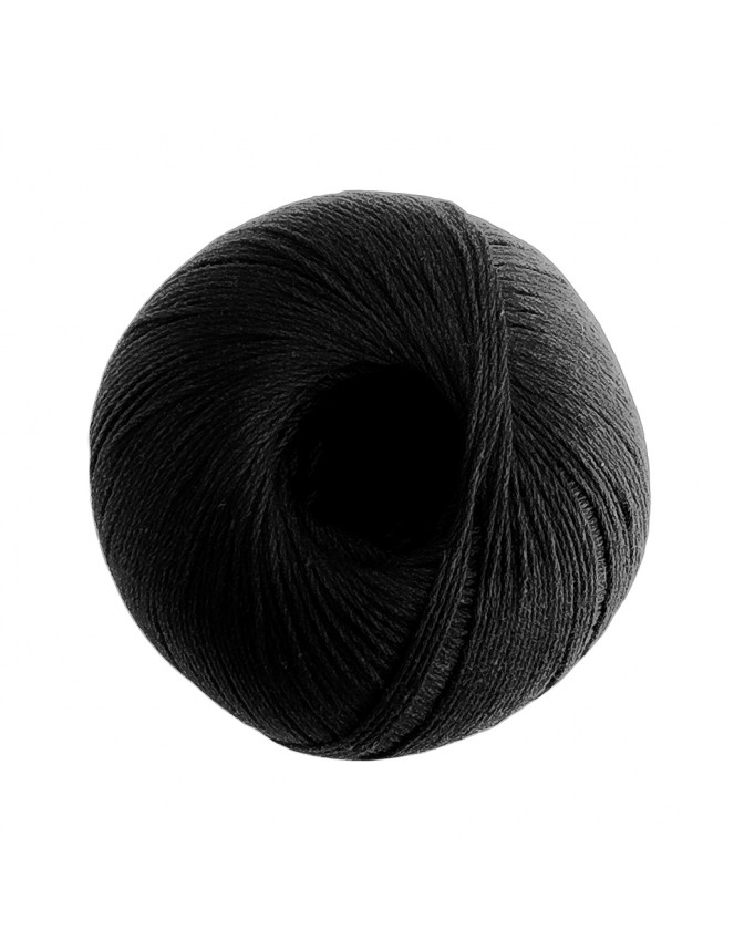 Algodón Peinado M Color Negro. Aguja 2/3 mm